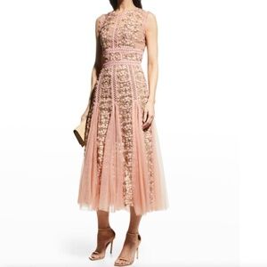 Bronx and Banco Saba Embroidered Tulle Midi Dress